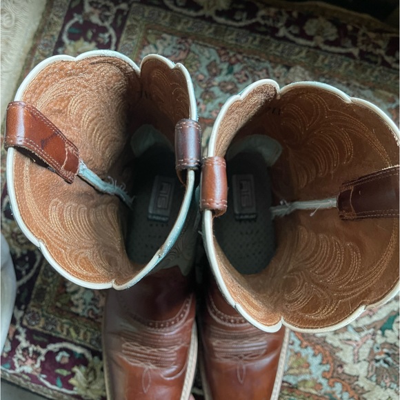 Ariat Mesquite Aquamarine Blue Cowboy Leather Roper Packer Boots Square Toe 7 - Picture 15 of 16